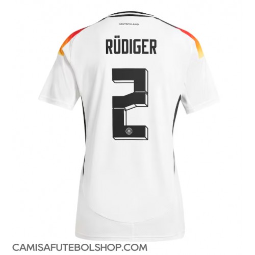 Camisa de time de futebol Alemanha Antonio Rudiger #2 Replicas 1º Equipamento Feminina Europeu 2024 Manga Curta